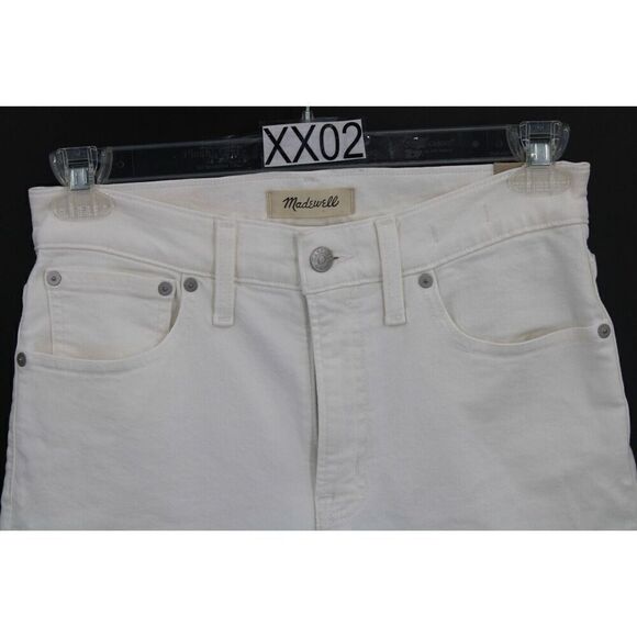 Madewell The Mid-Rise Perfect Vintage Straight Raw Hem Jean in Tile White 27T - Picture 2 of 9